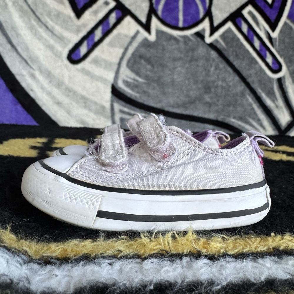 Size 4c - CONVERSE CTAS2v OX 772939F Pale Amethyst/pixel Purple Infant